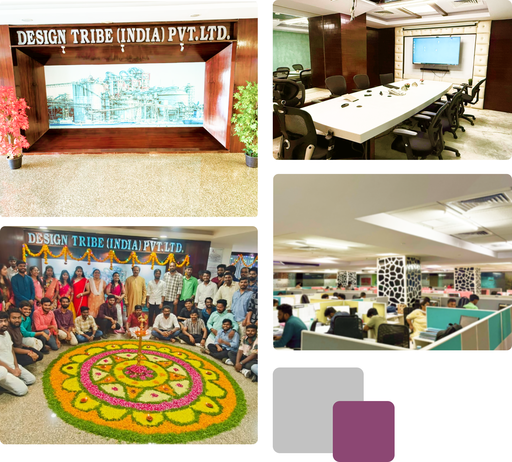 Design Tribe office, meeting room, workspace and team